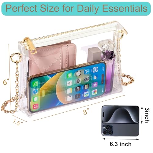 Clear Purse for Women Stadium Approved, Small Clear Crossbody Bag Stadium Bag for Concerts Sports Events2