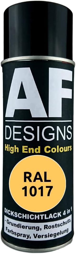 Alex Flittner Designs Rust Protection Paint 4-in-1 RAL 1017 Saffron Yellow Metal Protective Paint Spray Rust Protection Paint Spray Can
