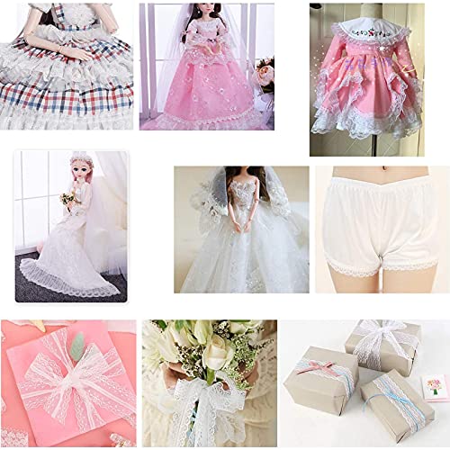 60Yd kanten rand kant lint wit vintage, 6 rollen kanten rand decoratieve lint grens voor geschenkverpakking bruiloft… - Image 6