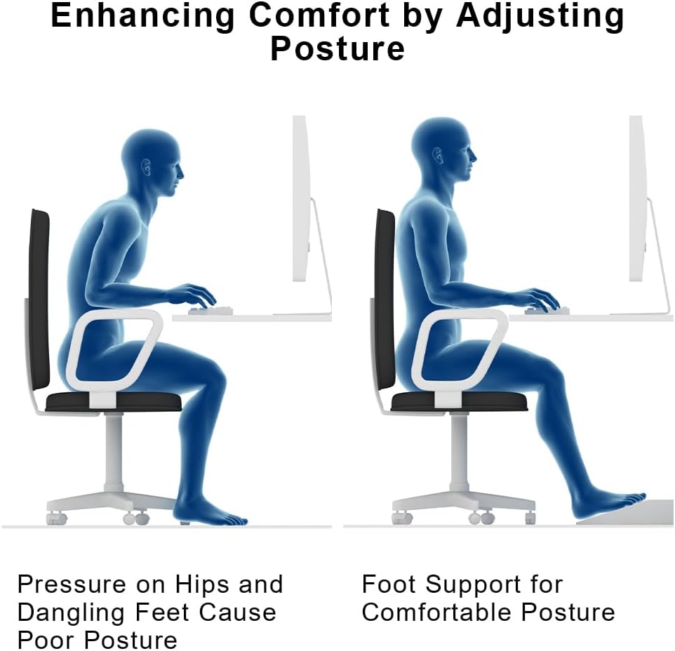 Ergonomic Wooden Foot Rest with Non-Slip Surface