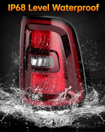 Image of OKLPF Rear Brake Tail Lights Assembly Compatible With 2025 Dodge Ram 1500 Replace 68531047AA 68531048AA,Included Bulbs and Harness,Replacement Red Taillights Assembly,Right Passenger Side
