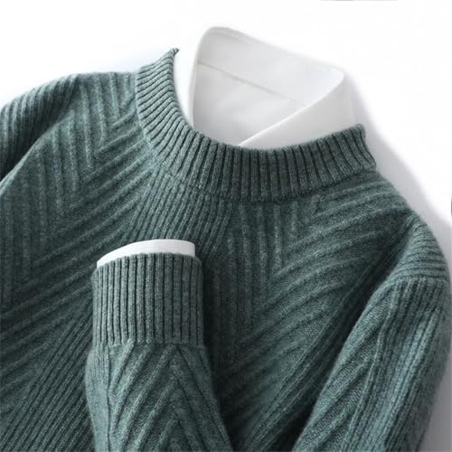 Men's Wool Sweater Solid Color Knitted Casual Business O-Neck Pullover Long Slim Fit Sleeved Sweater4