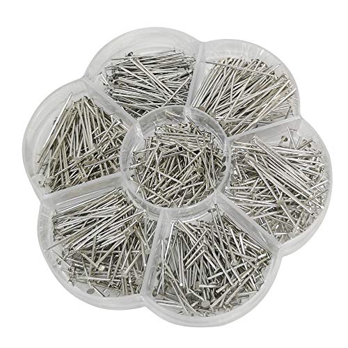 Chenkou Craft 700pcs Assorted of 7 Sizes Mix Flat Head Pins for Jewelry Making (Anti-Silver, Mix)