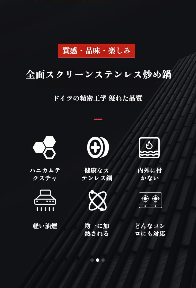 [AOKOWN]ステンレス フライパン IH対応 【加工なし焦げ付き防止】 平底 中華料理 家庭用 32cm 34cm ガラス蓋 お