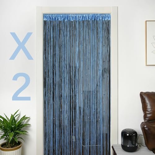 Hysenm 2 Pack Beaded Curtains for Doorways, 30 Crystal Beads String Curtain by Hysenm - Used condition - Image 2
