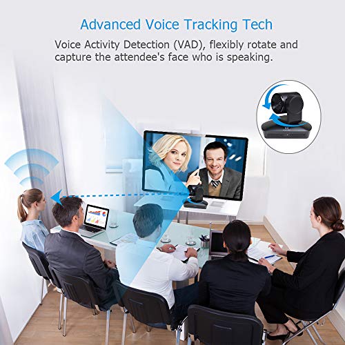 MOERTEK MC200S Full HD 1080P Conference Camera with Voice Tracking, Built-in 4 Microphone Arrays, Fixed Focus, USB Video… - Image 3