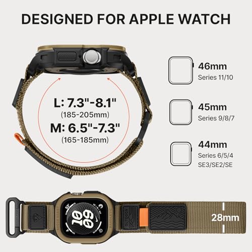 Image of Bandletic Rugged Case with Band Compatible with Apple Watch 49mm(Ultra 3 /2 /1),46mm(Series 11 /10), 45mm(Seriess 9 /8 /7),44mm(SE3 /SE2 /SE /6 /5 /4), Protective Cover Sport Accessories for iWatch Men