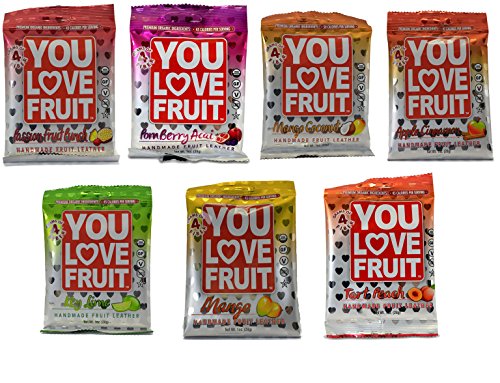 You Love Fruit Premium Organic Handmade Fruit Leather Certified Kosher Variety 7 oz (Single Variety Pack)