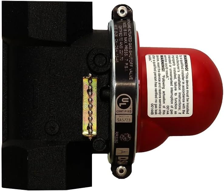 Pacific Seismic Products VB302 Series Vertical Earthquake Gas Shut-Off Valve, 1-1/4" Inch, 7 psi, Vertical Bottom Inlet