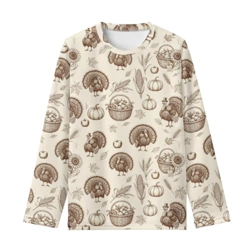 Image of Girls Long Sleeve Shirts Casual Crewneck Soft T-shirts for Girls 3-16 Years Old
