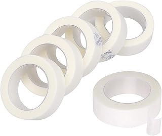 6 Rolls White Eyelash Tape, Breathable Micropore Eyelash Isolation Tape, Non-woven Lash Tape, Adhesive Fabric Tape for Eyelash Extension Supply