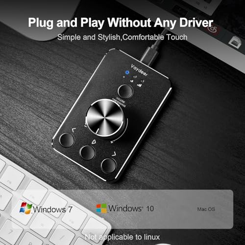 Vaydeer - Manopola Di Controllo Del Volume Usb Con Una Funzione Di Disattivazione Per Computer, Controller Audio Volume Audio Controller Supporta Winxp/7/8 10/Vista/Mac/Linux - 4