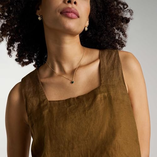 Image of Fossil Women's Gold-Tone Stainless Steel Pendant Chain Necklace for Women