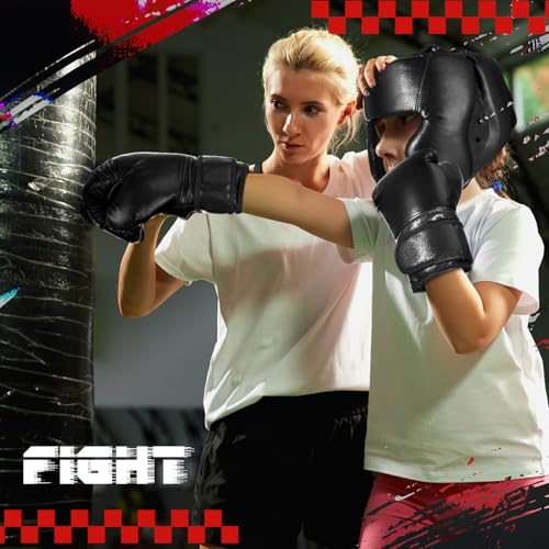 Image of Arrowbash Boxing Headgear and Gloves Set for Kids 6oz Boxing Gloves and Wrestling Headgear Sparring Equipment for Boxing Kickboxing Muay Thai BJJ Karate Training