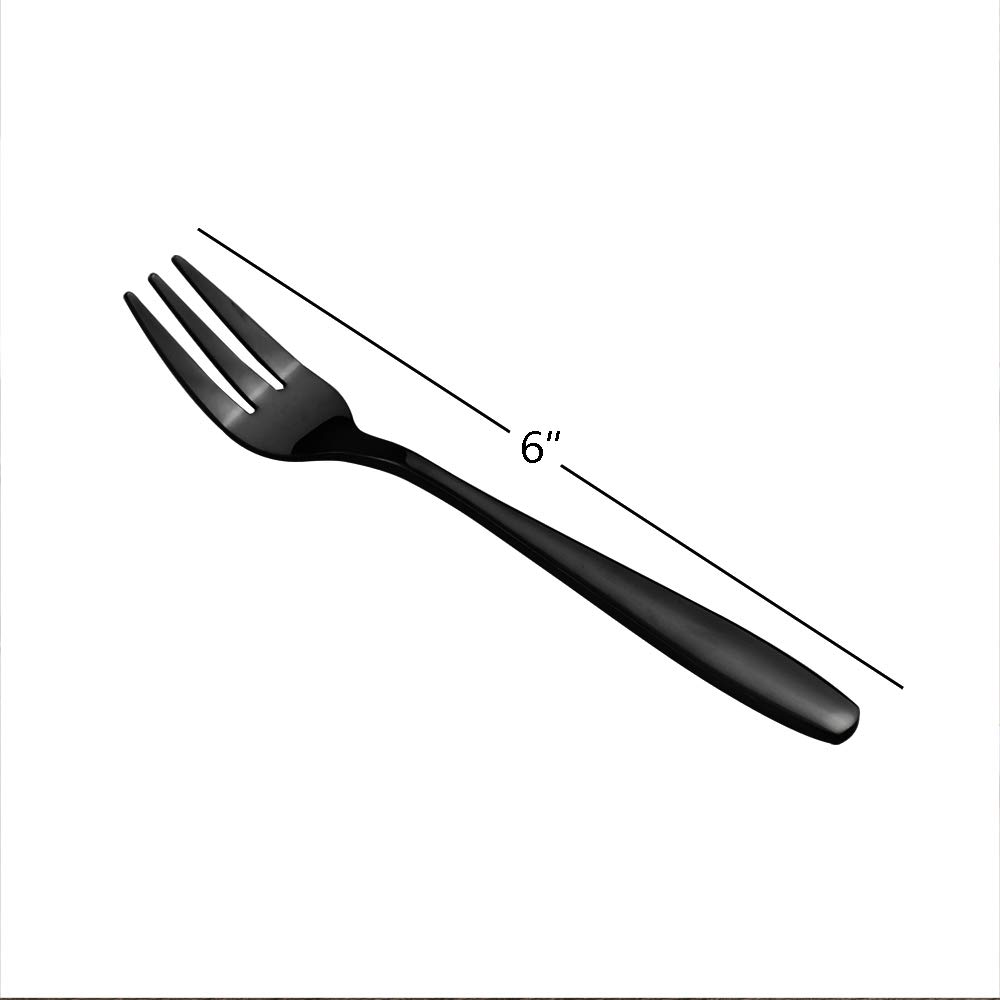 Wekioger 12 Piece 3-Tine Tasting Appetizer Forks, Black Stainless Steel — Amazon image 4