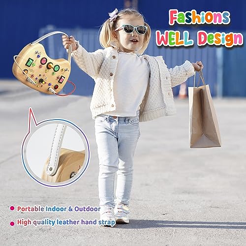 Image of Montessori Busy Board LED Light Switches,Toddler Toys for 1 2 3 Years Old