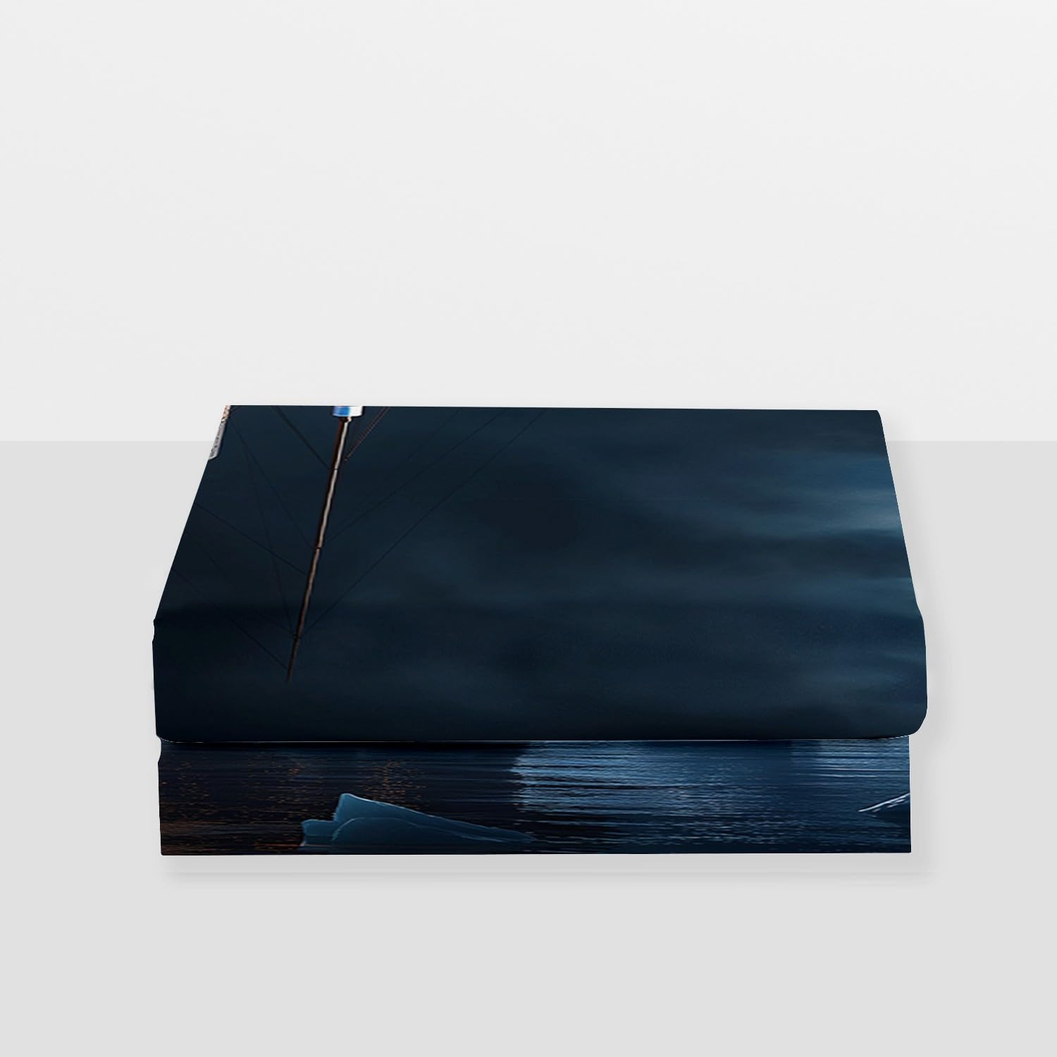 Lenzuolo con angoli stampato 3 pezziTitanic In The Dark NightNero160x200Microfibra - 30 cm di profondità Nessun restringimento e nessun pelucchi Lavabile in lavatrice Include 2 federe per cuscini