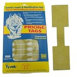 1000 PCS Gold Jewelry Price Tags Stickers – 1.5 Inch Long Self-Adhesive Barbell/Dumbbell Labels with 0.5 Inch Writing Area – Jewelry Repair, Identification & Pricing for Necklaces, Earrings, Rings
