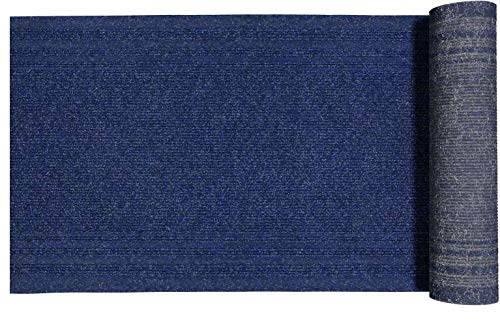 Rig Tappeto Passatoia h 68 cm al Metro Corsia Ingresso in Moquette con Antiscivolo, per casa o Negozio. - Blu