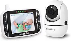 HB65 HelloBaby Babá Eletrônica câmera de controle remoto gira 355°, Tela LCD 3,2 polegadas, visão noturna