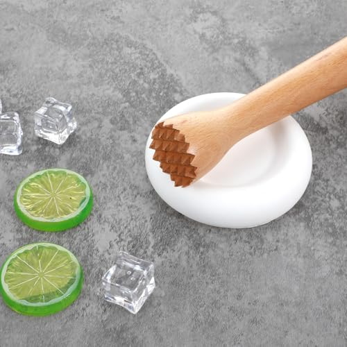 Matwsec Wooden Muddler for Cocktails, Durable Muddler for Lemonade, Professional Bar Muddler Tool, Home and Bar Cocktail Muddler for Mojitos, Fruit Drinks (10 Inch)