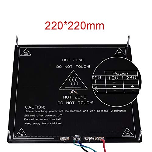 Druckerteile 3D-Drucker-Plattform Heizbett Build Surface Glasplatte 220x220mm für MK2 MK3 3D-Drucker-Heizbett Ersetzen Sie 3D-Aufkleber-Reparaturteile (Größe: 310X310X4MM Glas)