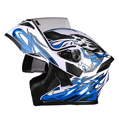 Casque Flip Up Casque Bluetooth Moto Racing Scooter Double Visières Casques de moto modulaires anti-buée visage modulaire DOT Cover