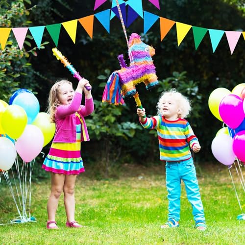 Image of MARFOREVER 4 Strings 26.3 Ft Rainbow Pennant Banner Flags-48 Pcs Colorful Triangle Felt Banner for Back to School Decor Nursery Wall Classroom Christmas Tree Carnival Birthday Party Decorations