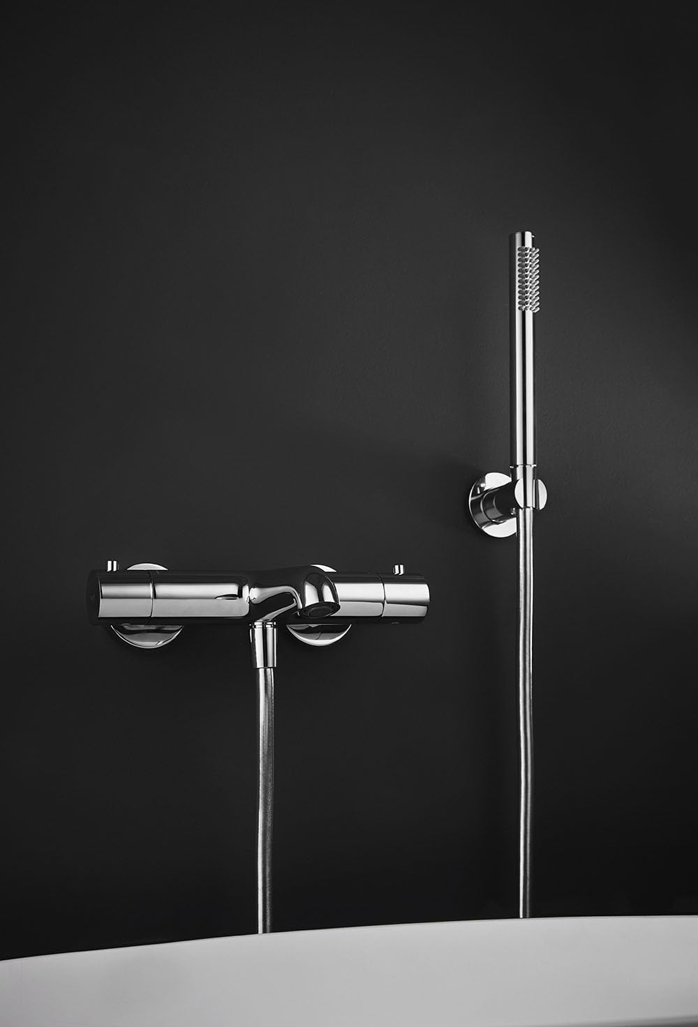 Regn Thermostat-Bademischer mit Wasserfallauslauf (Nickel)