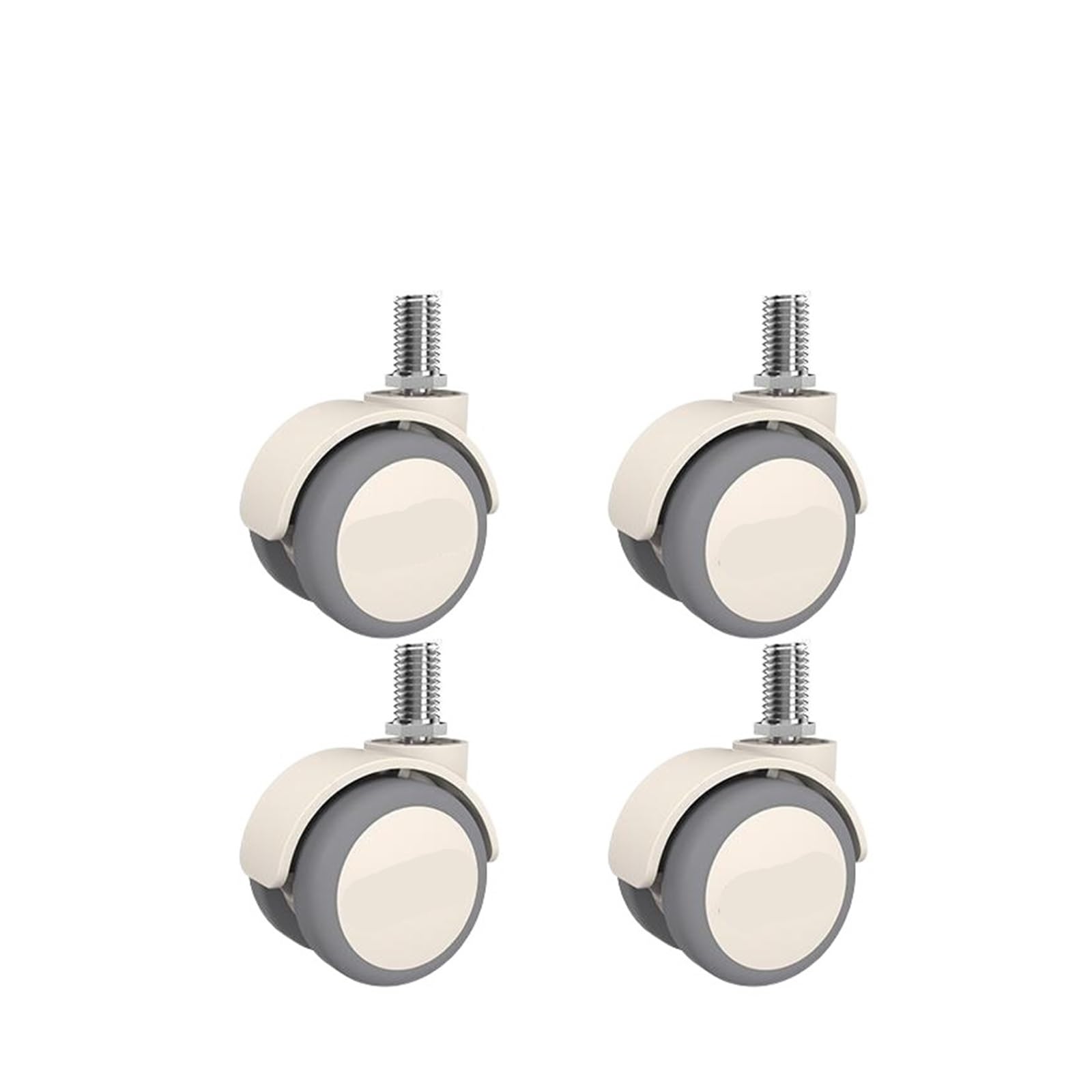 Mxxdmopd M12-A 4 Pieces/Lot Gray 2-Inch M6/M8/M10/M12 Screw Swivel Caster With Brake And Soft Rubber(M12-A)