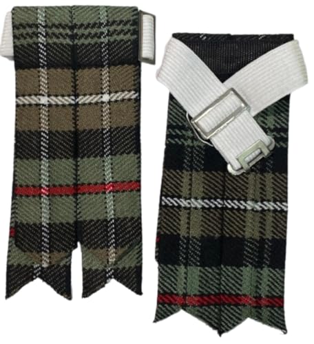 HAAUR TRADERS Men's Tartans Kilt Flashes with Heavy Buckle Elastic Adjusters Fit Weathered Mackenzie