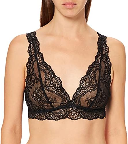 Aubade Women's Danse des Sens Wireless Lace Bralette - soft bra, lingerie for everyday or special occasion, Black (Noir), Large, 1 Piece