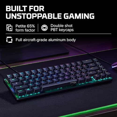 Image of HyperX Alloy Origins 65 Mechanical Gaming Keyboard Aqua Switch - (56R64Aa#Aba), Wired