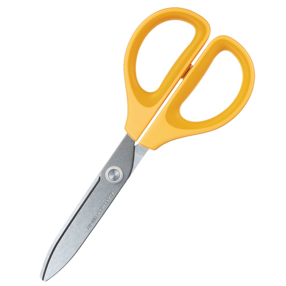 Kokuyo Saxa Scissors, Yellow, Standard Blade, Symmetrical Handle for Both Right-Hand and Left-Hand (HASA-280Y)