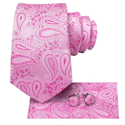 Image of Hi-Tie Mens 70inches Tie Set Extra Long Necktie for Men Cufflinks Handkerchief Big Tall Men Business Wedding
