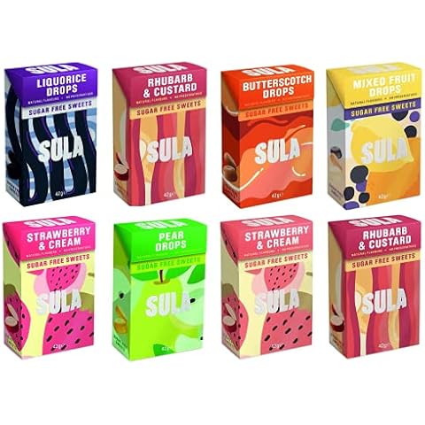 Sula Sugar Free Sweets : Pick your 4 favourite flavours & receive 3 of each flavour - 12 Boxes Cover