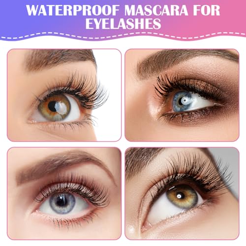 5D Silk Fiber Mascara Waterproof, Schwarz Wimperntusche für Empfindliche Augen, Langlebige Volumizing Curling Verlängerung Make-Up für Weihnachten, Halloween, Partys, Hochzeiten