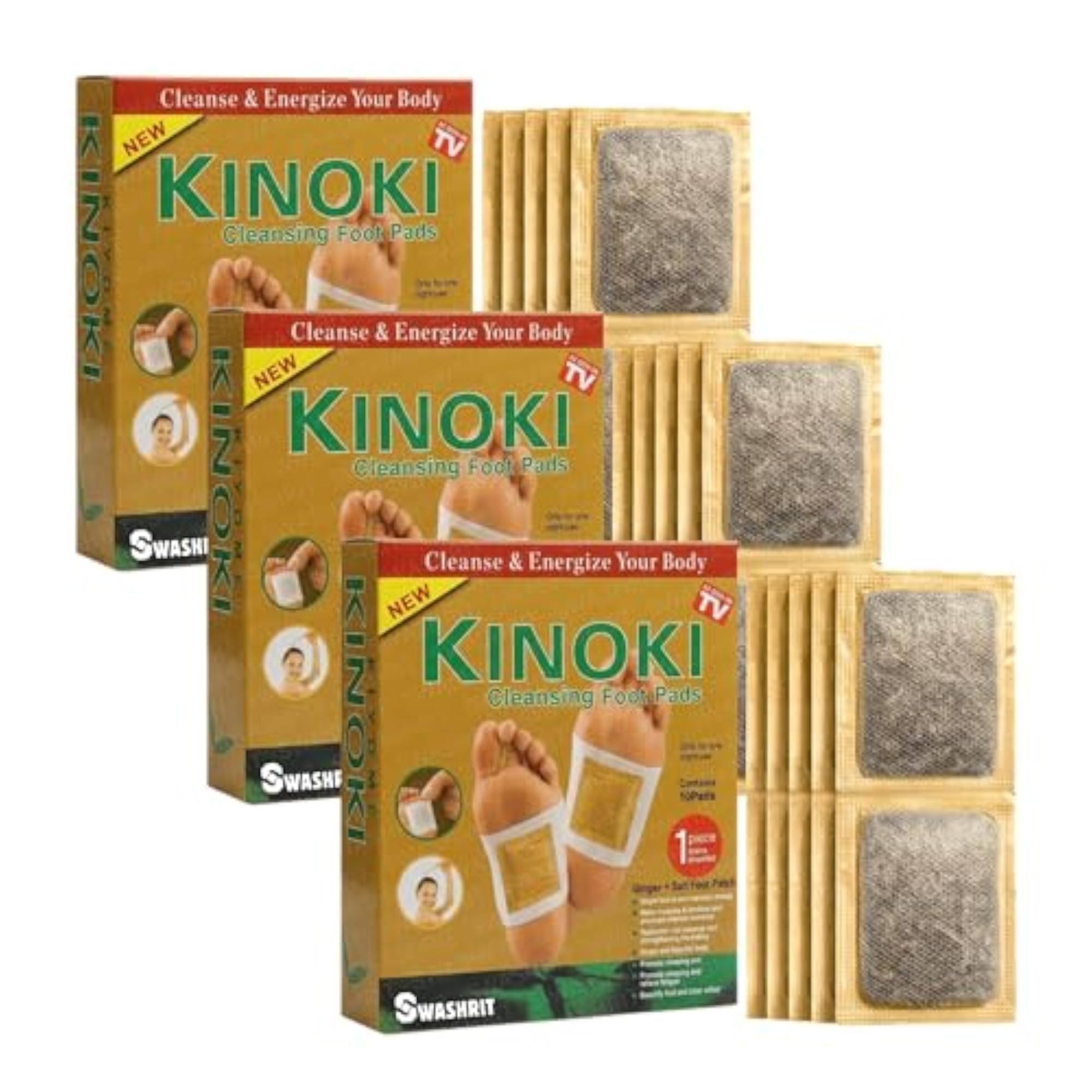 Kinoki Toxin Remover Foot Patches, Herbal Detox Pads
