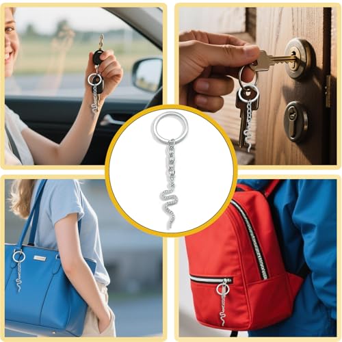 Zynara Schlangen Schlüsselanhänger, Strass Schlangen Schlüsselanhänger, Geschenkidee für Frauen, Mädchen, Anhänger Personalisiert