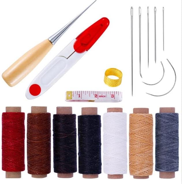 1 Set Sewing Needle Awl Leather Leather Craft Tools Stitching Awl Sewing Asseccories Leathercraft Shoe Repair Tools Handwork - (Color: dark gray)