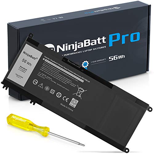 NinjaBatt Laptop Battery 33YDH for Dell Inspiron 17 7000 7778 7779 7786 7773 3779 G5 / 15 7577 7588 3579 5587 G7 / 13 7353 G3 Latitude 13 3380 14 3490 P30E - Higher Performance [15.2V/56Wh]
