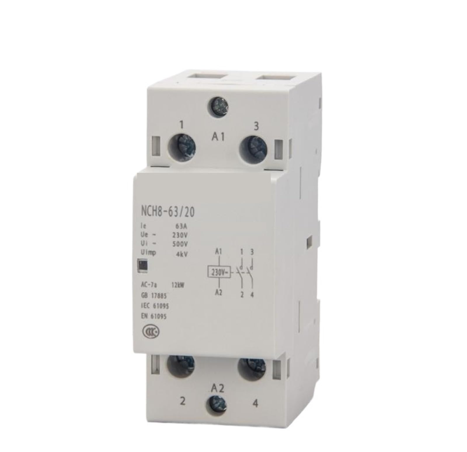 Contacteur domestique AC 50A 63A NCH8 230V relais tableau électrique 2NO
