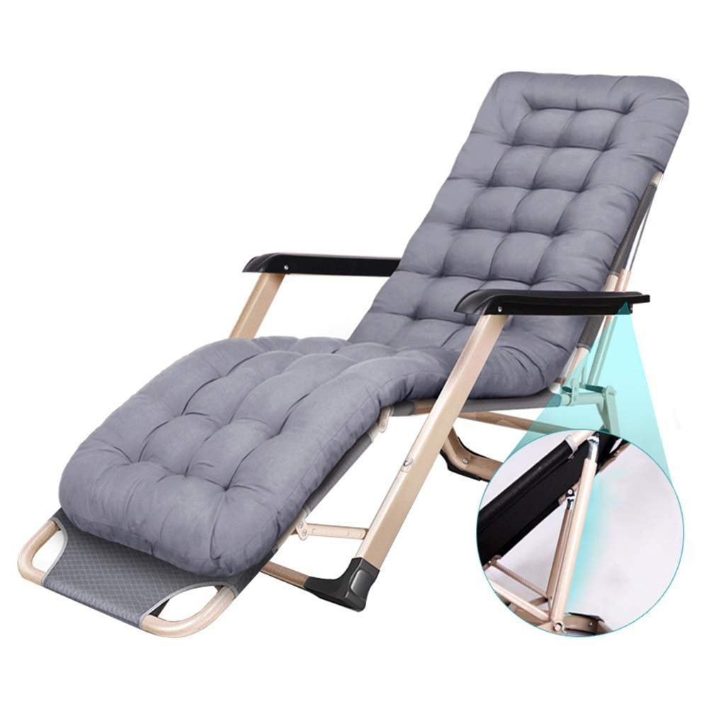 Chaise longue zéro gravité pliante et réglable en gris pour jardin et camping