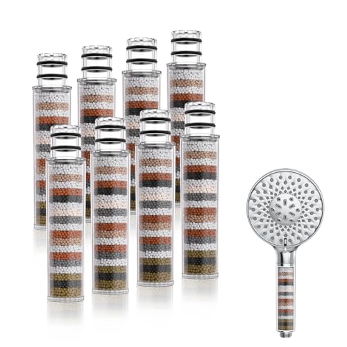 Image of SR SUN RISE Shower Filter for Handheld Shower Head, Replacement Filters for Hard Water Remove Chlorine and Harmful Substances (8 Filters)