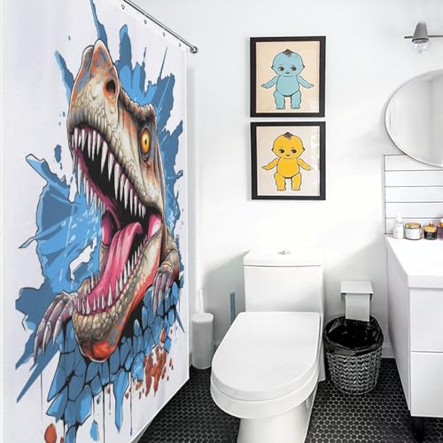 Rideau de douche dinosaure en polyester imperméable 122x183cm