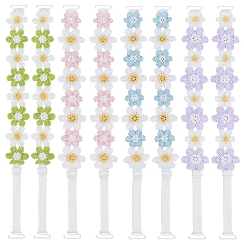 Image of FREEBLOSS 4 Pairs Decorative Floral Bra Straps Removable Invisible Bra Straps Replacement 4 Styles Adjustable Lingerie Strap for Women, 1-1.4 inch Wide