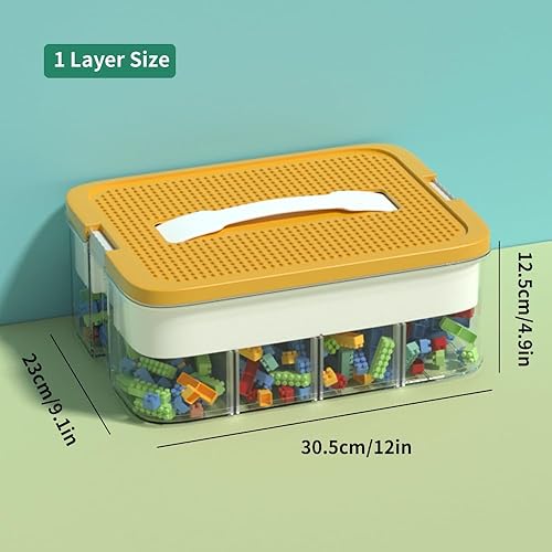 Miniatura 9 de Organizador de juguetes apilable, contenedor de almacenamiento apilable con 16 compartimentos grandes, caja de almacenamiento compatible con