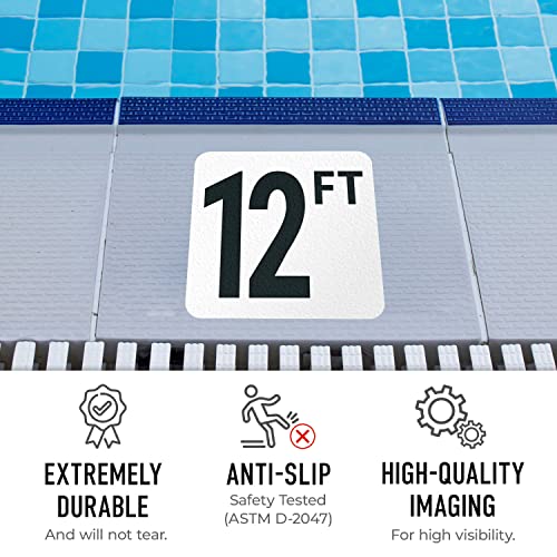 Marcador adhesivo para piscina 12 pies 6x6 pulgadas miniatura 2