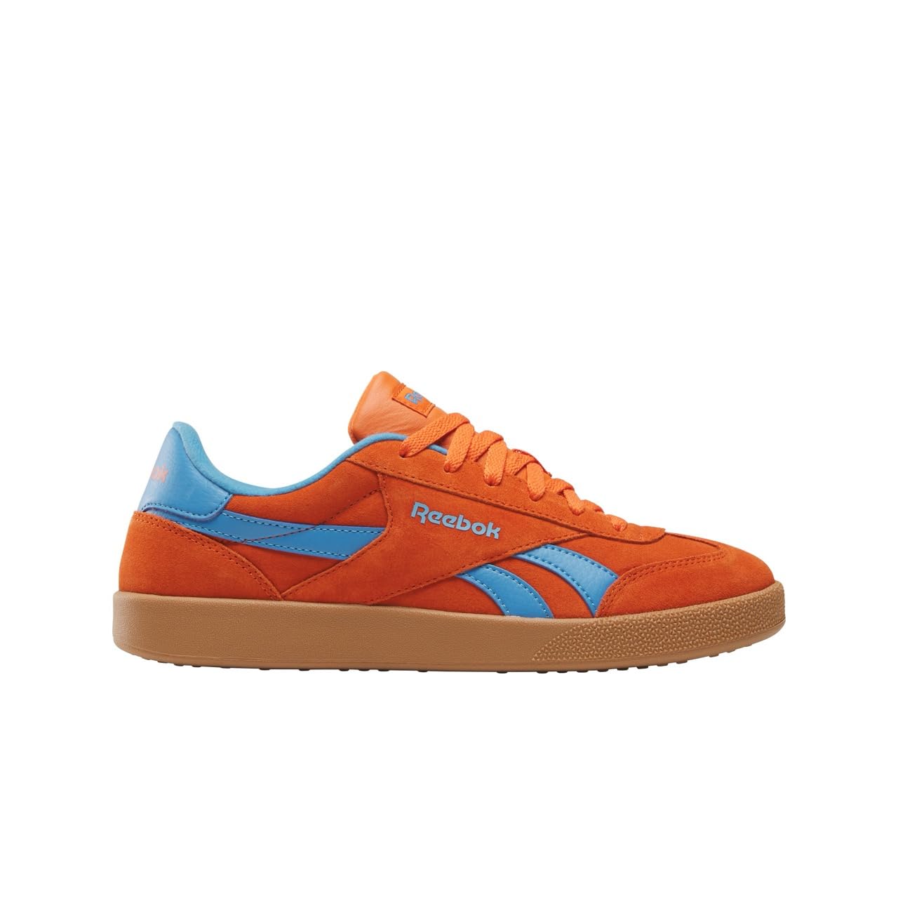 Reebok Unisex Smash Edge Sneaker, Electric Amber/Recovery Blue/Gum, 8 US Men