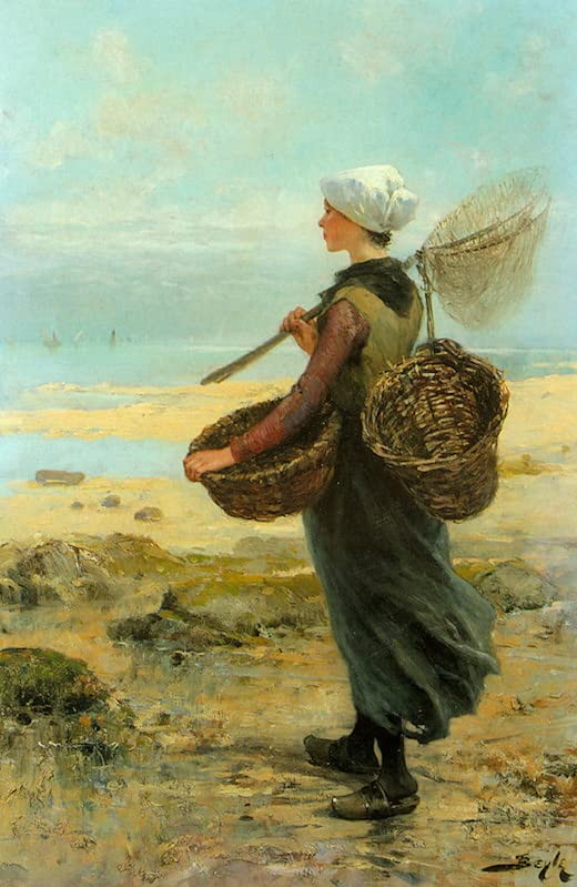 Toile la Jeune Pêcheuse de Pierre-marie Beyle 60x90cm